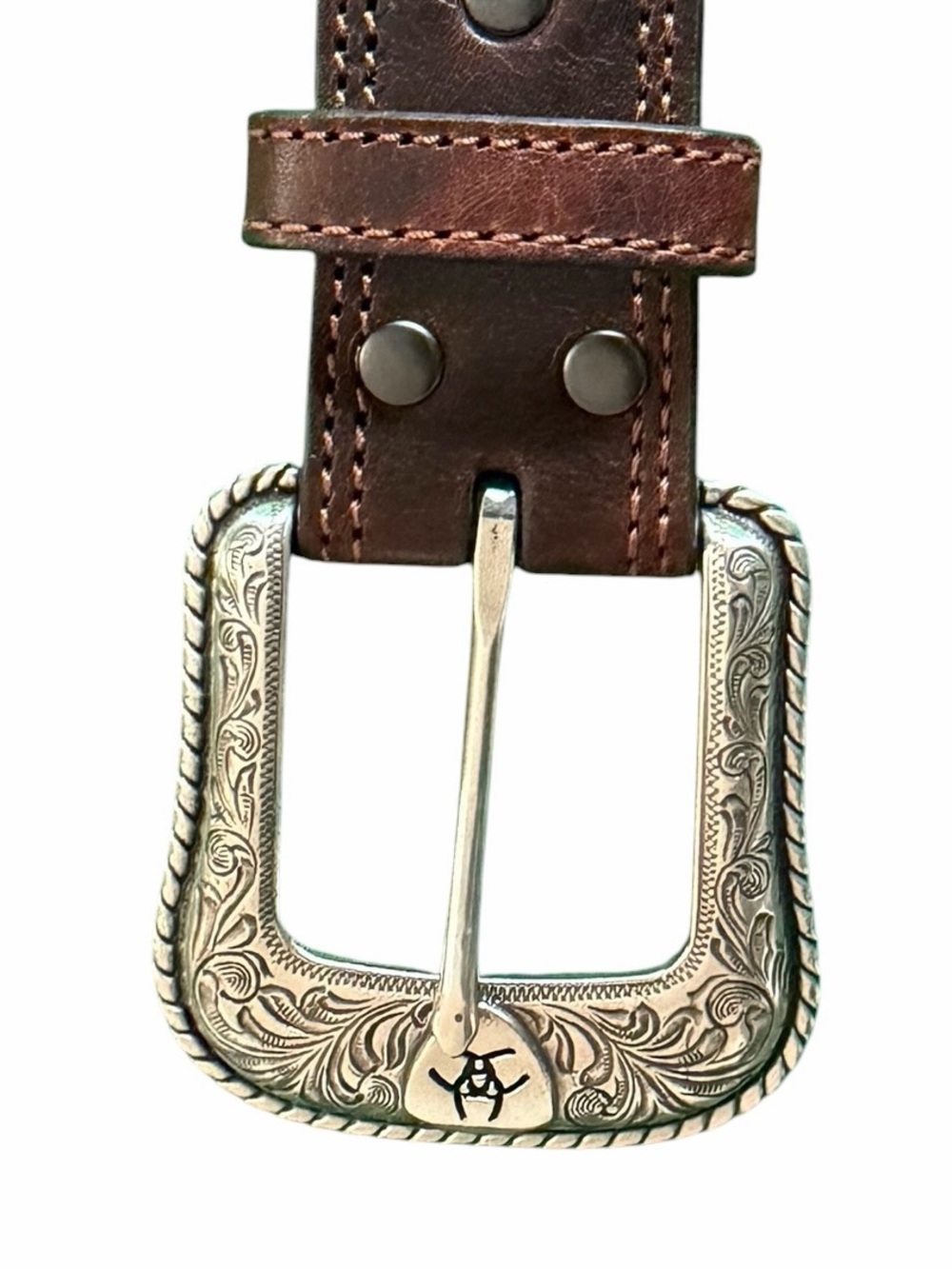 Ariat Western Leather Belt Size 34 — Tags Attached With Signs Of Wear